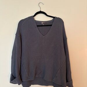 Free People V-Neck Sweater - Blue